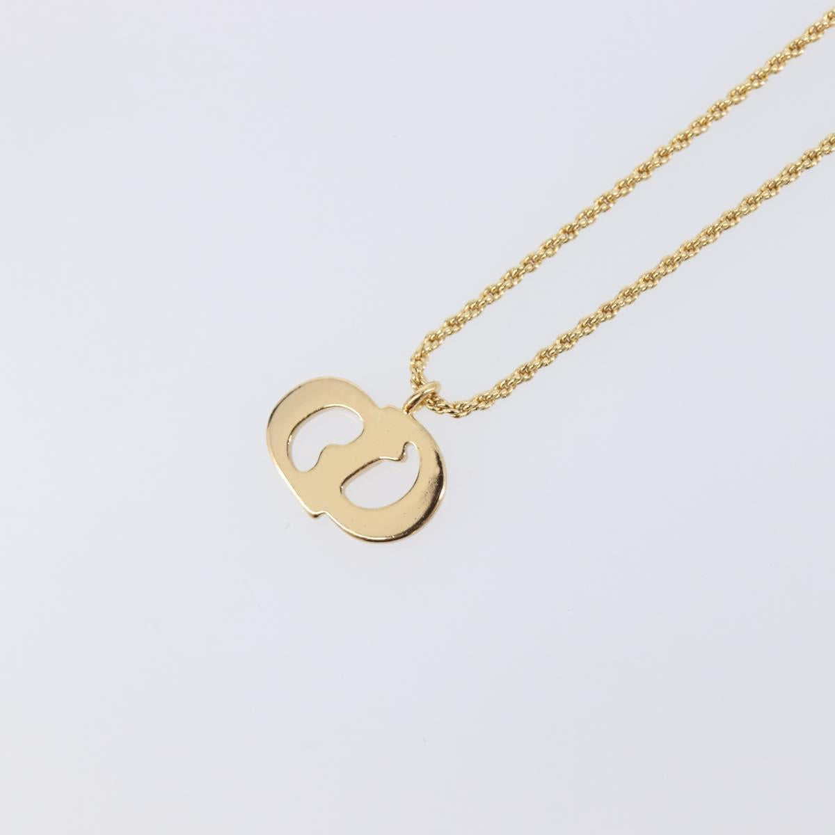 Christian Dior Necklace Metal Gold Tone Auth ka6708