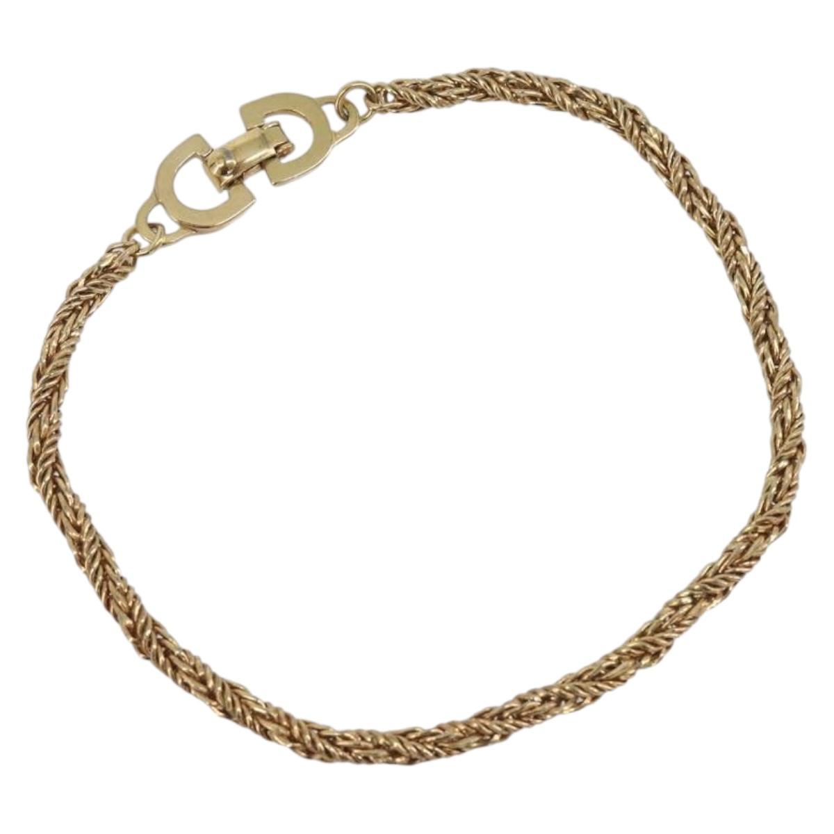 Christian Dior Bracelet Metal Gold Tone Auth ka6709