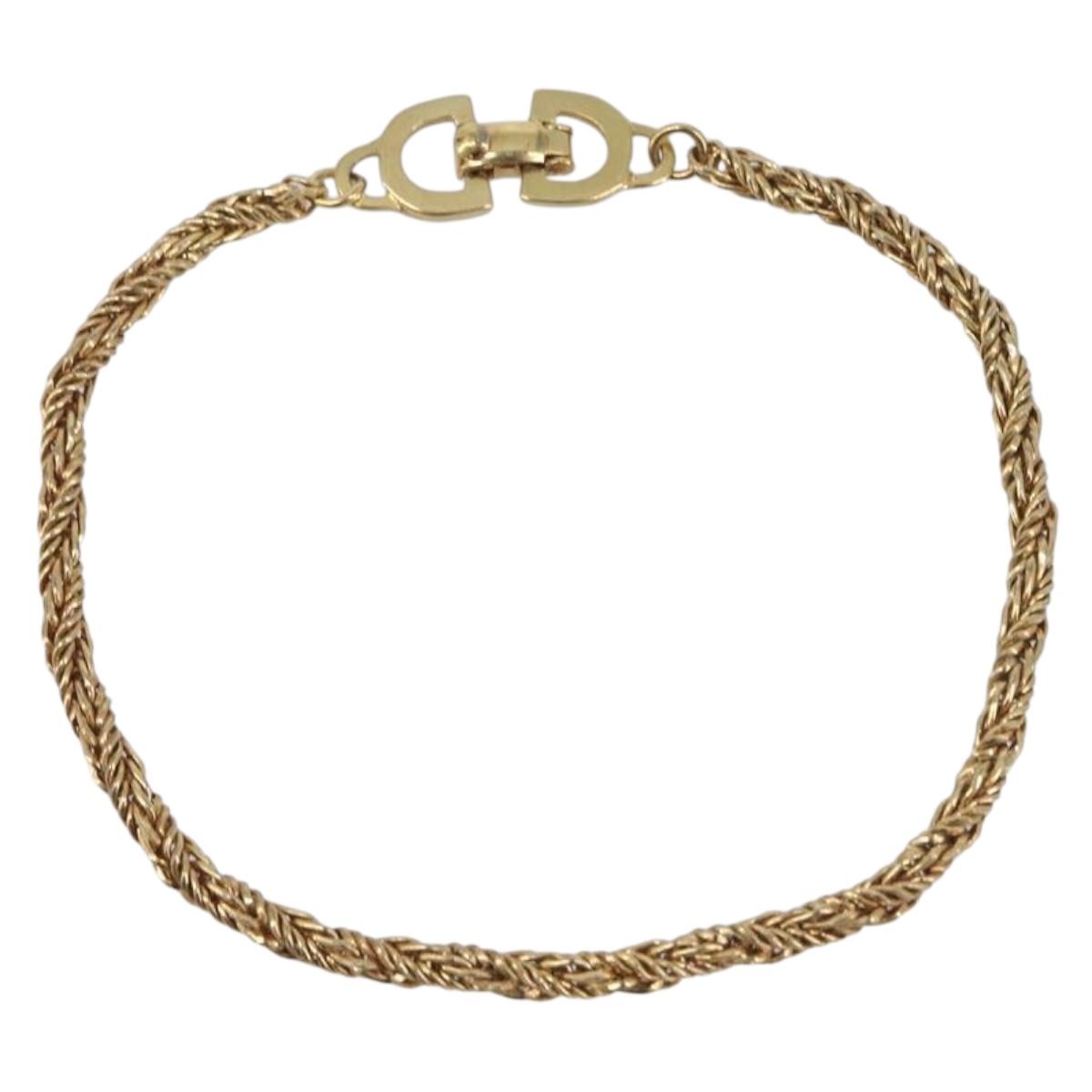 Christian Dior Bracelet Metal Gold Tone Auth ka6709