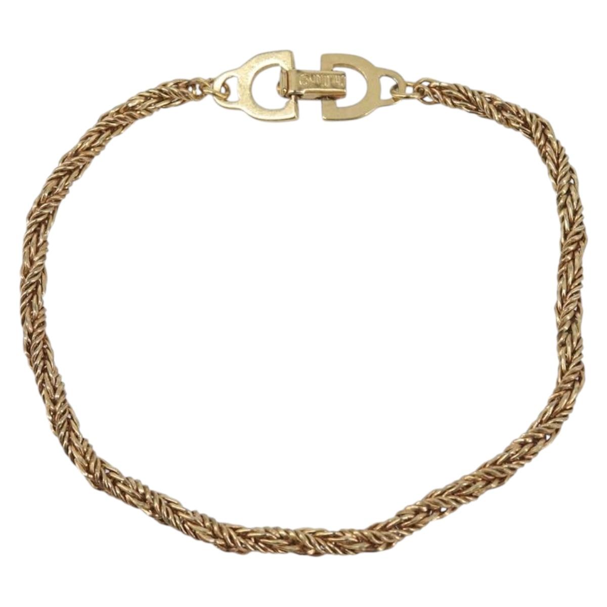Christian Dior Bracelet Metal Gold Tone Auth ka6709