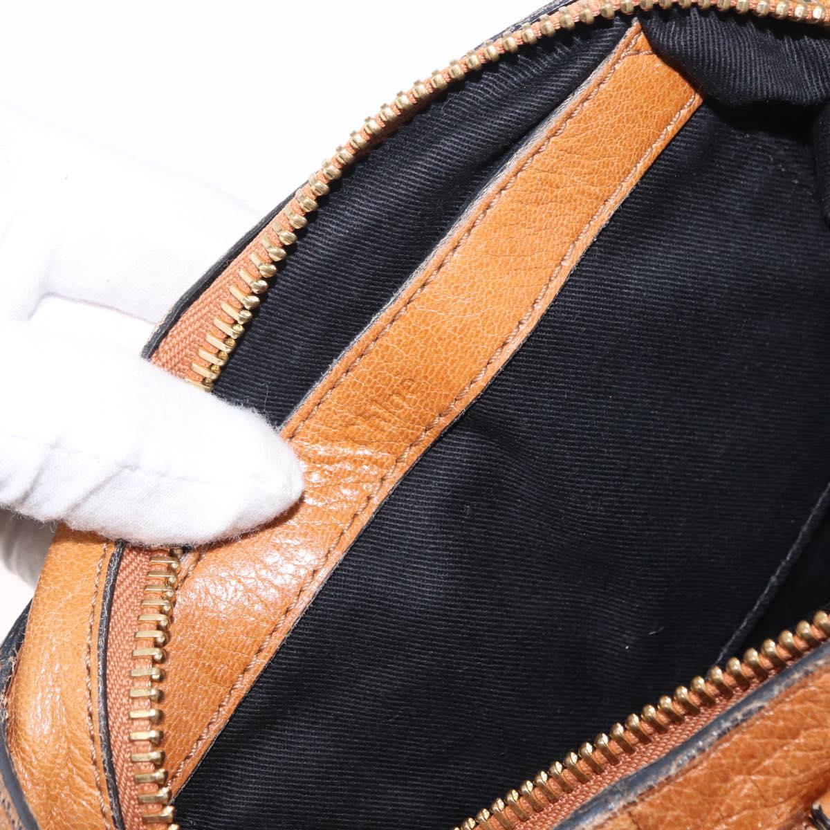 Chloe Etel Hand Bag Leather 2way Brown Gold Auth ka671