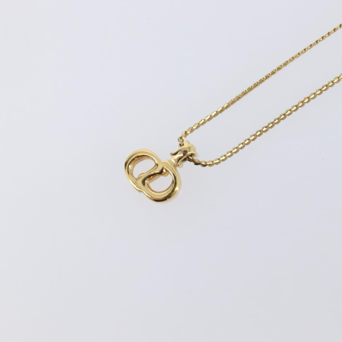 Christian Dior Necklace Metal Gold Tone Auth ka6711