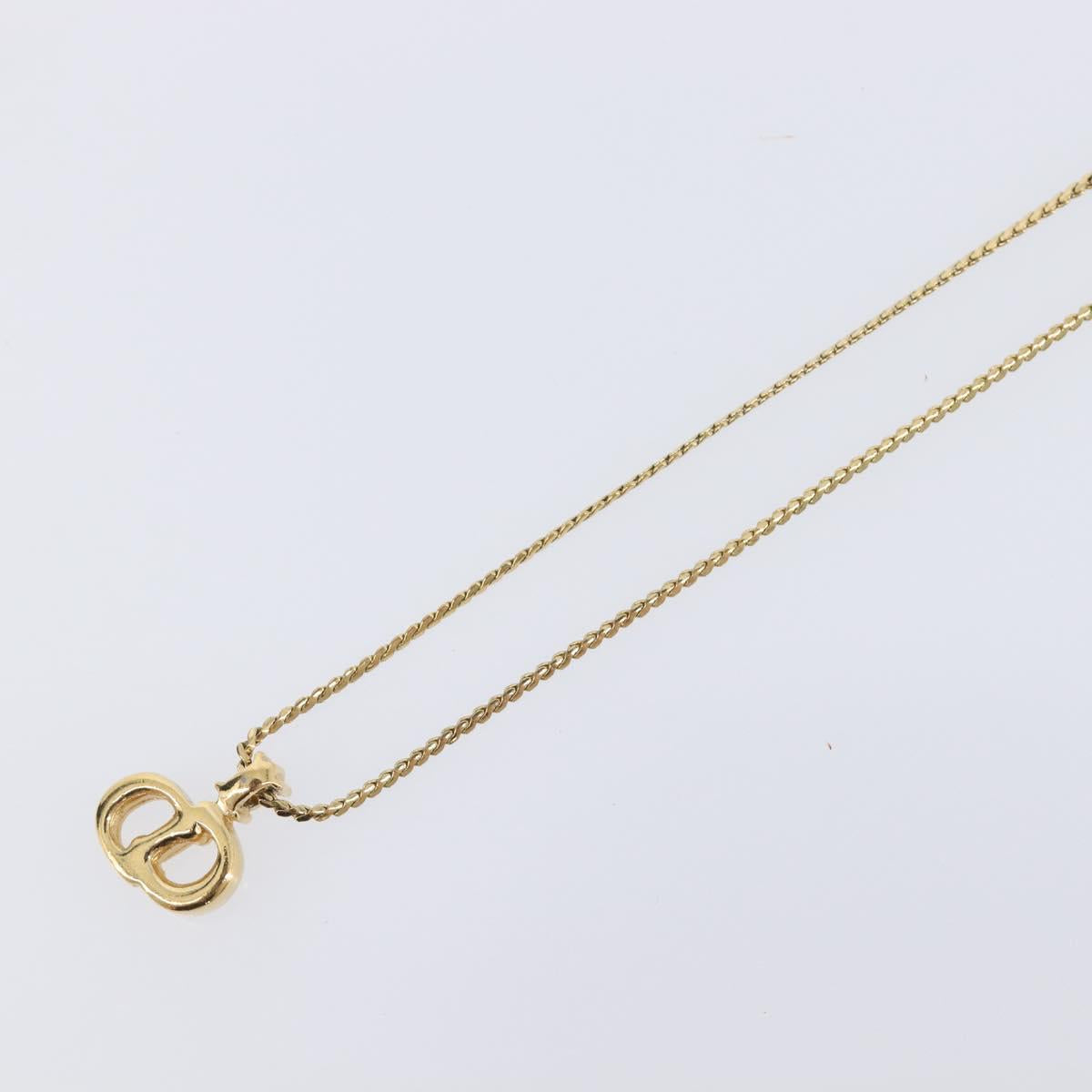 Christian Dior Necklace Metal Gold Tone Auth ka6711