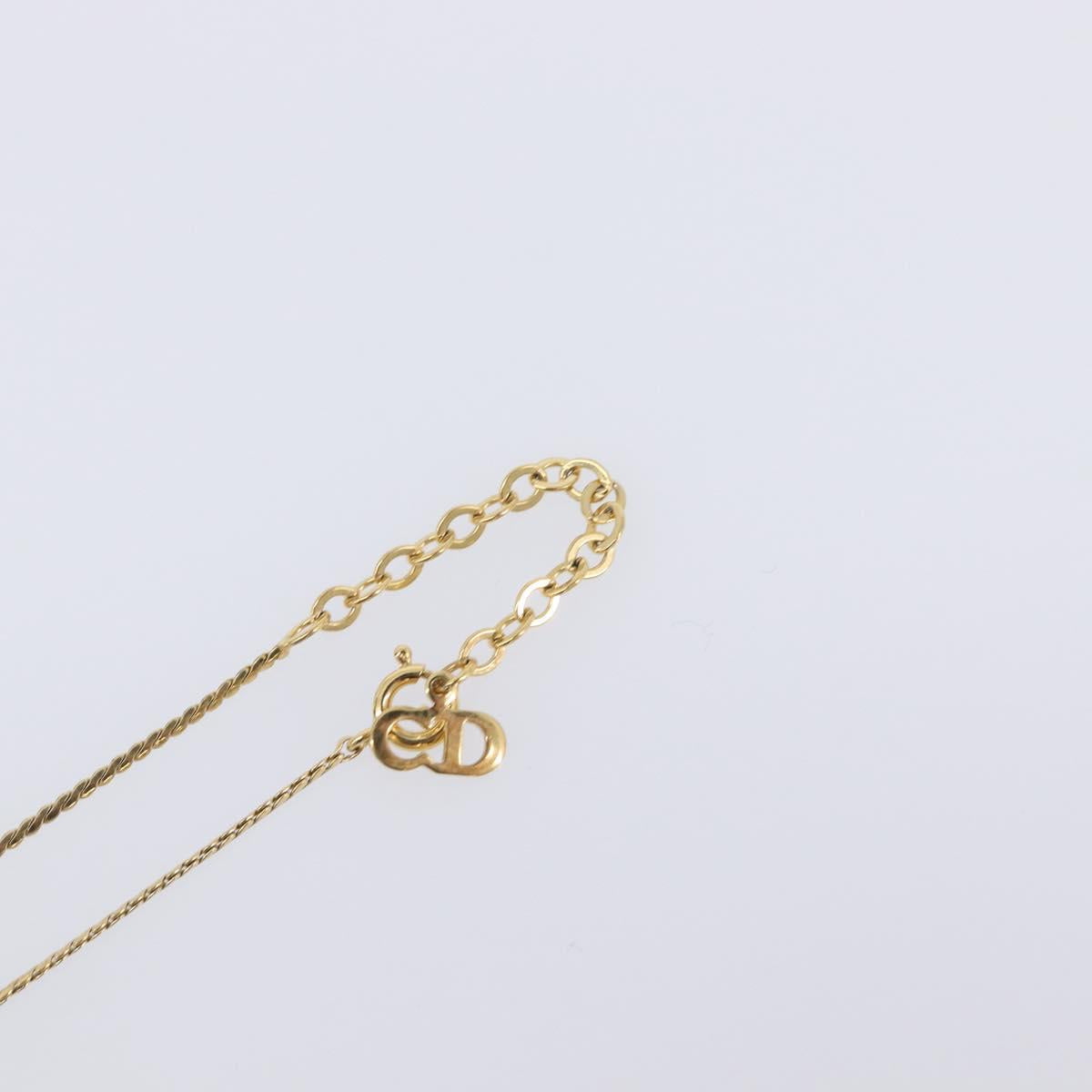 Christian Dior Necklace Metal Gold Tone Auth ka6711