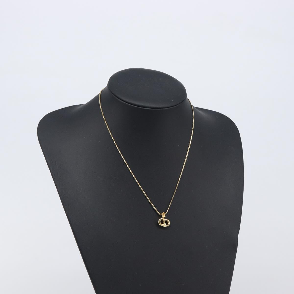 Christian Dior Necklace Metal Gold Tone Auth ka6711
