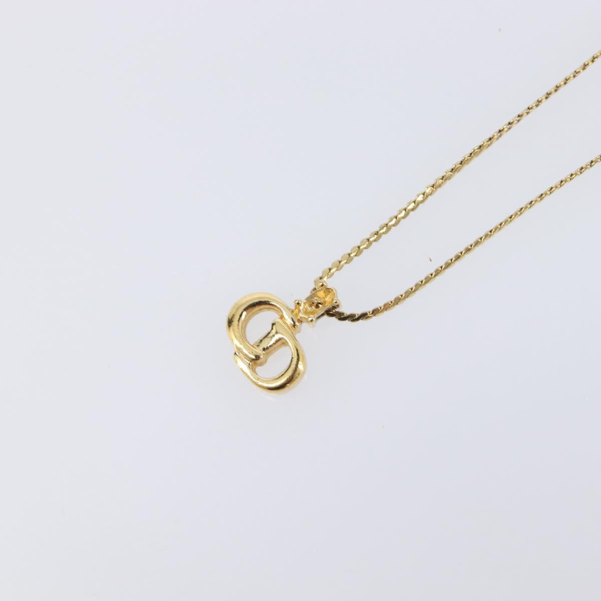 Christian Dior Necklace Metal Gold Tone Auth ka6711