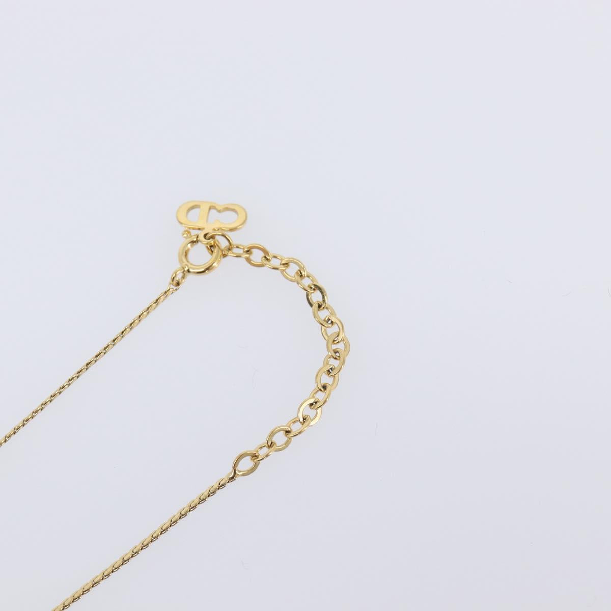 Christian Dior Necklace Metal Gold Tone Auth ka6711