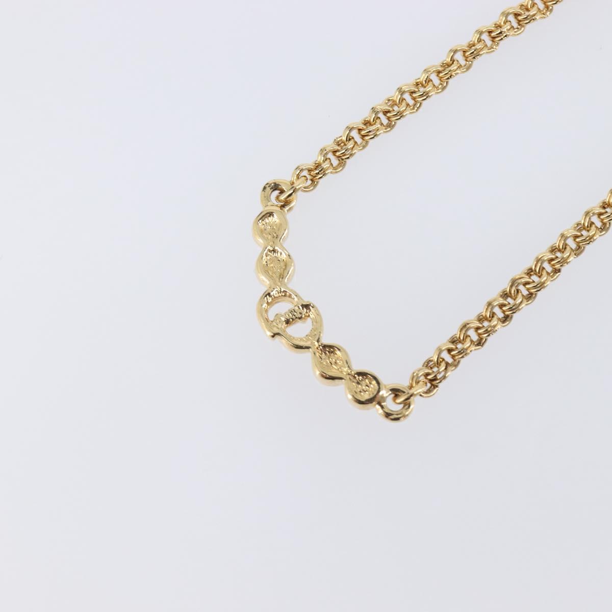 Christian Dior Necklace Metal Gold Tone Auth ka6712