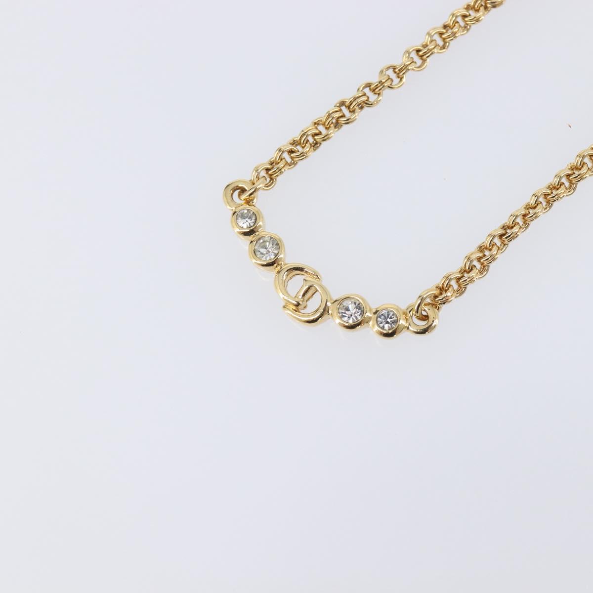 Christian Dior Necklace Metal Gold Tone Auth ka6712