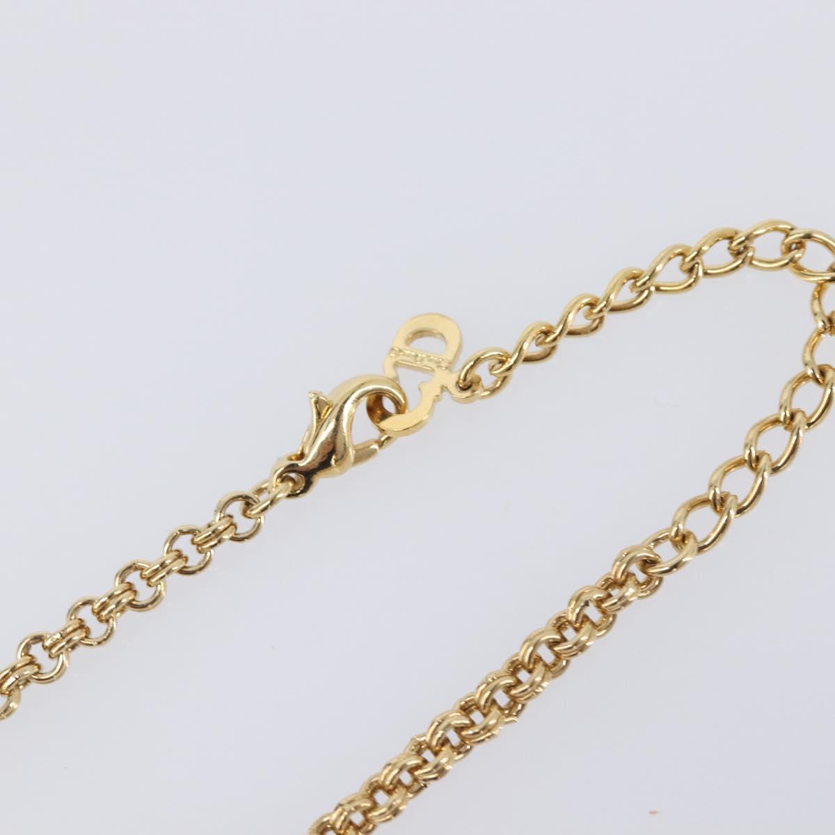 Christian Dior Necklace Metal Gold Tone Auth ka6712