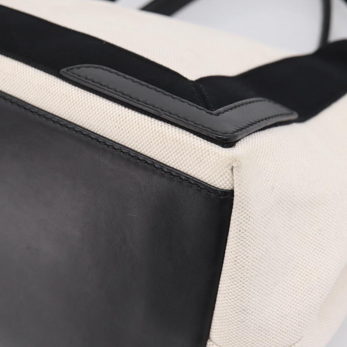Balenciaga Navy Cabas S Tote Bag Canvas White Black 339933 Auth ka6724A