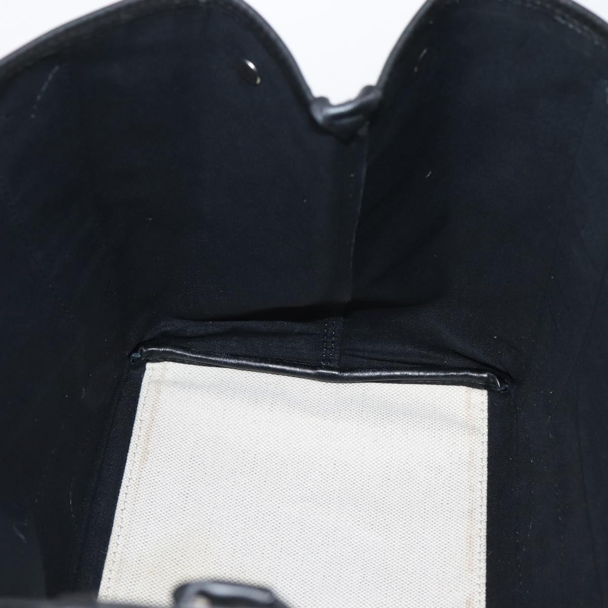 Balenciaga Navy Cabas S Tote Bag Canvas White Black 339933 Auth ka6724A