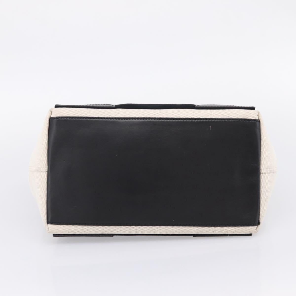 Balenciaga Navy Cabas S Tote Bag Canvas White Black 339933 Auth ka6724A