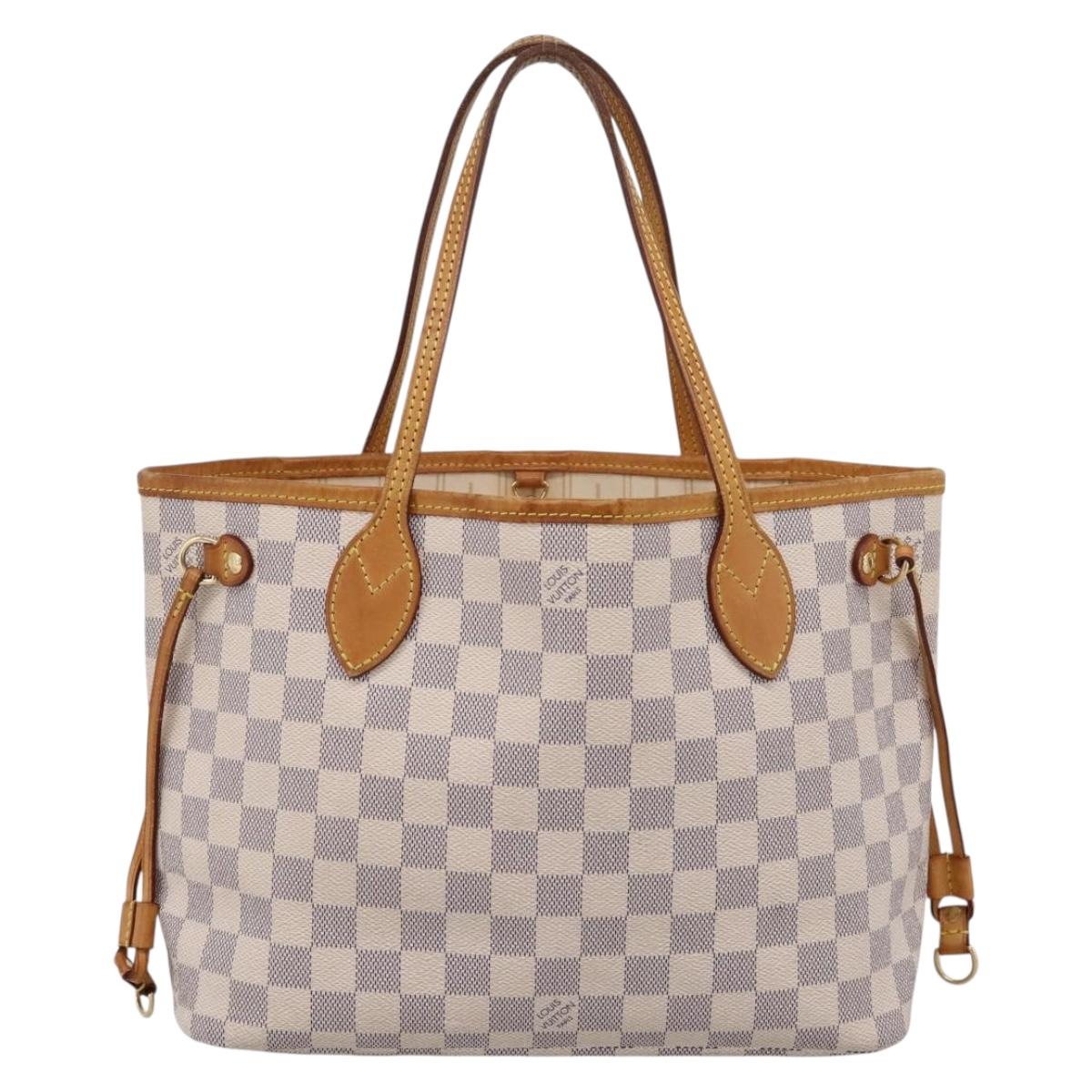 LOUIS VUITTON Damier Azur Neverfull PM Tote Bag N41362 LV Auth ka6728A