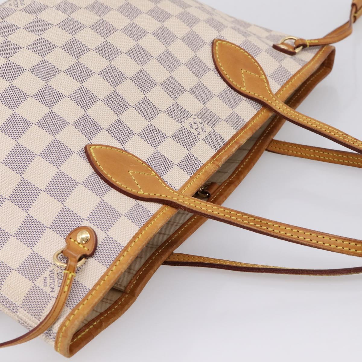 LOUIS VUITTON Damier Azur Neverfull PM Tote Bag N41362 LV Auth ka6728A