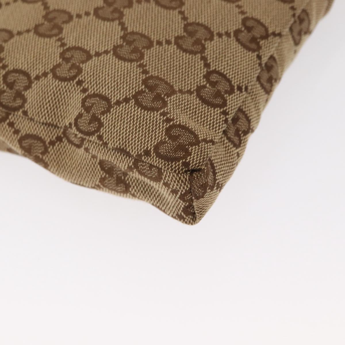 GUCCI GG Canvas Waist Bag Beige Silver 28566 Auth ka673