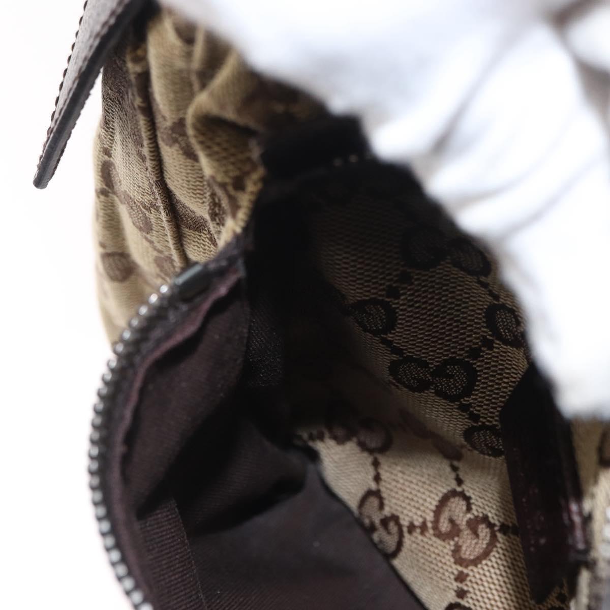 GUCCI GG Canvas Waist Bag Beige Silver 28566 Auth ka673