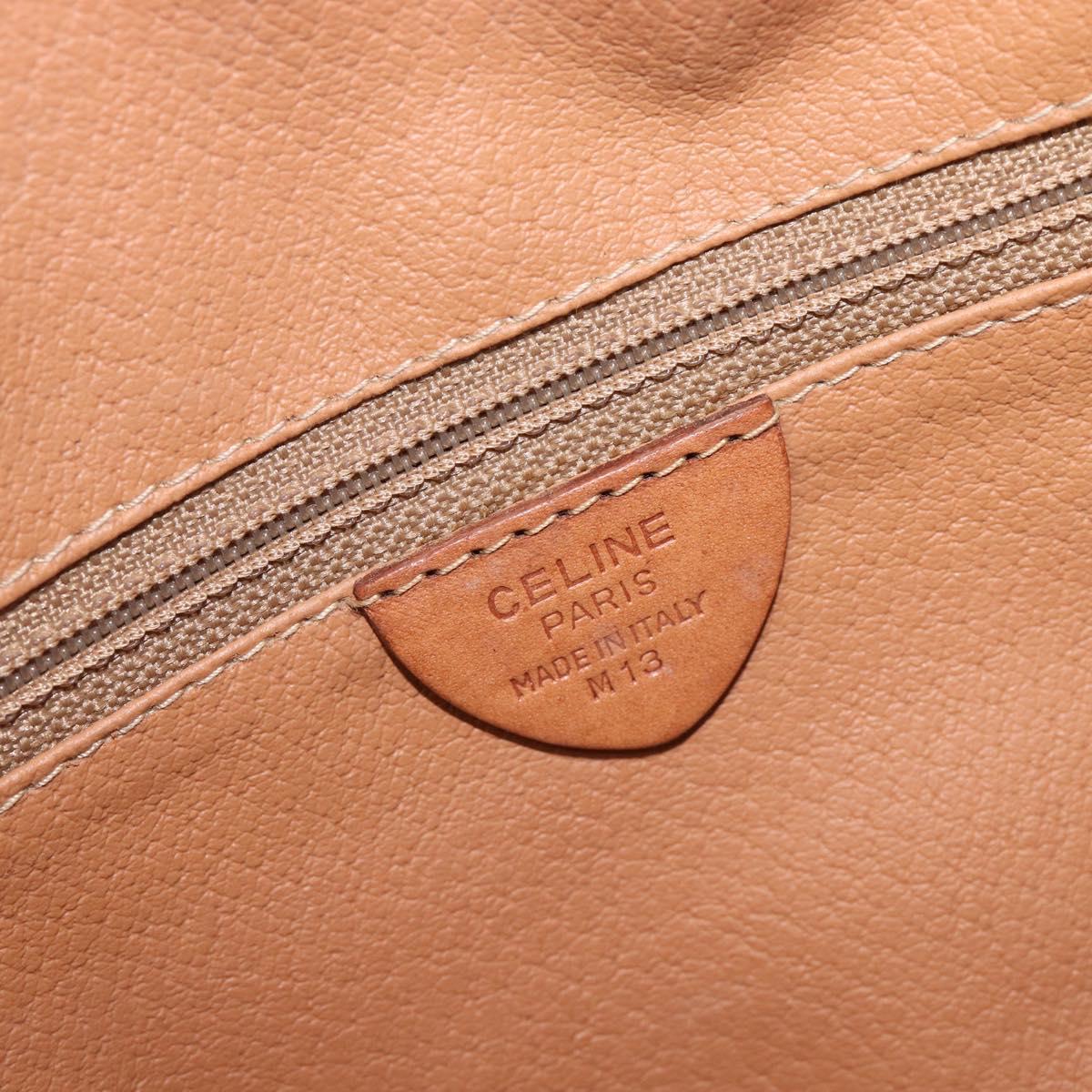 CELINE Macadam Shoulder Bag PVC Brown Gold Tone Auth ka6736A