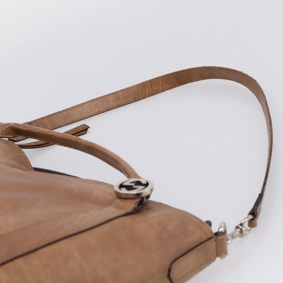 GUCCI Miss GG Hand Bag Leather Brown Silver 323675 Auth ka6739