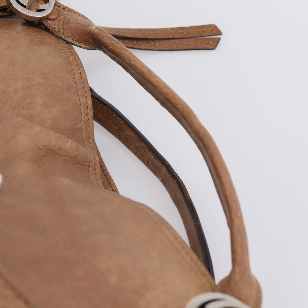 GUCCI Miss GG Hand Bag Leather Brown Silver 323675 Auth ka6739