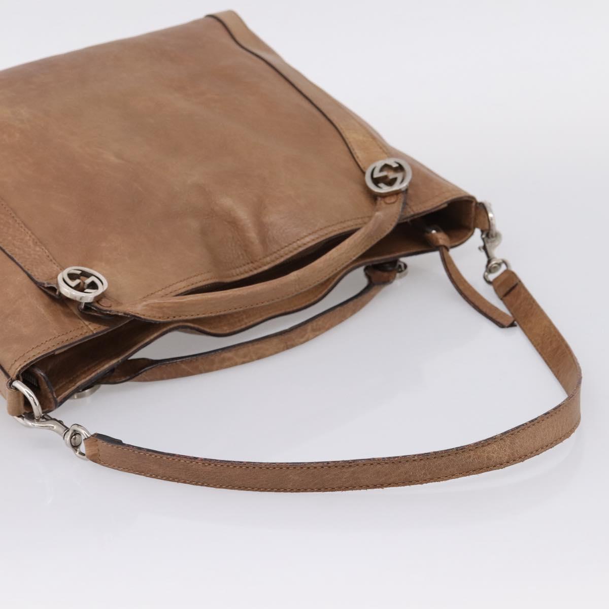 GUCCI Miss GG Hand Bag Leather Brown Silver 323675 Auth ka6739