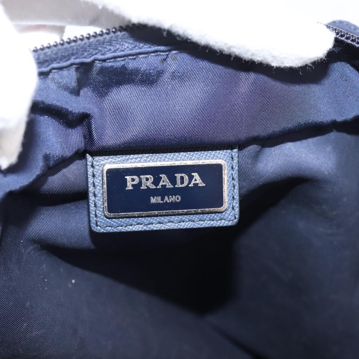 PRADA Tote Bag Nylon 2way Navy Silver Auth ka6740A