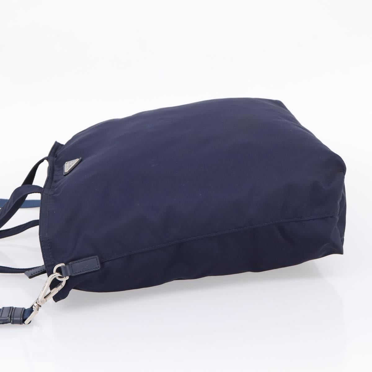 PRADA Tote Bag Nylon 2way Navy Silver Auth ka6740A