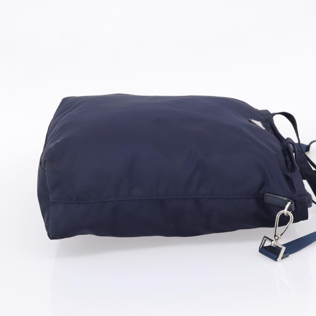 PRADA Tote Bag Nylon 2way Navy Silver Auth ka6740A
