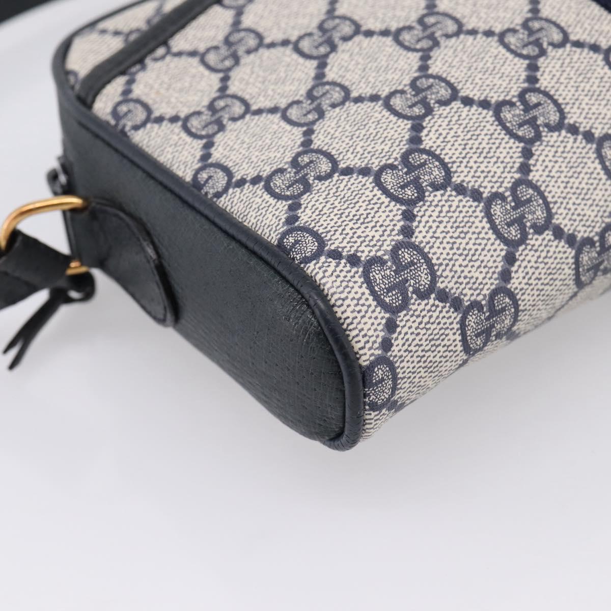 GUCCI GG Supreme Sherry Line Shoulder Bag PVC Navy Gold 89 02 055 Auth ka6748
