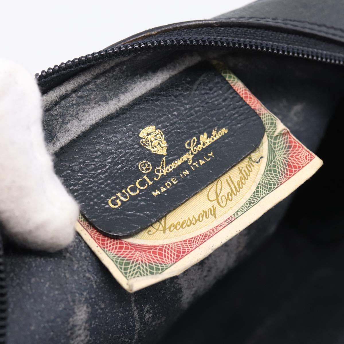 GUCCI GG Supreme Sherry Line Shoulder Bag PVC Navy Gold 89 02 055 Auth ka6748