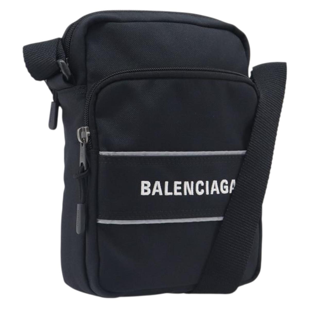 Balenciaga Sports Messenger Bag S Shoulder Bag Nylon Black 638657 Auth ka6757A