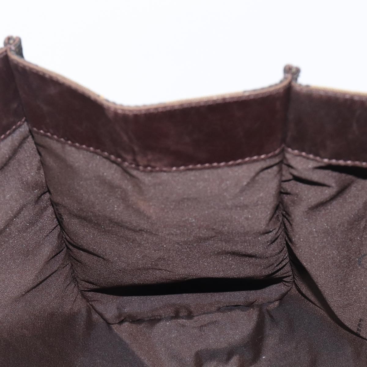 FENDI Pecan Tote Bag Canvas Black Khaki Auth ka6763