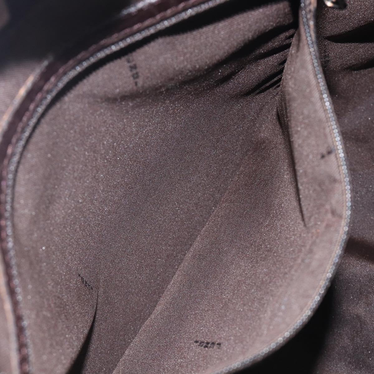 FENDI Pecan Tote Bag Canvas Black Khaki Auth ka6763