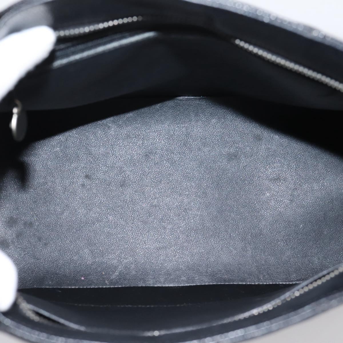 CHANEL Standard Tote Bag Caviar Skin Black Silver CC Auth ka6766V