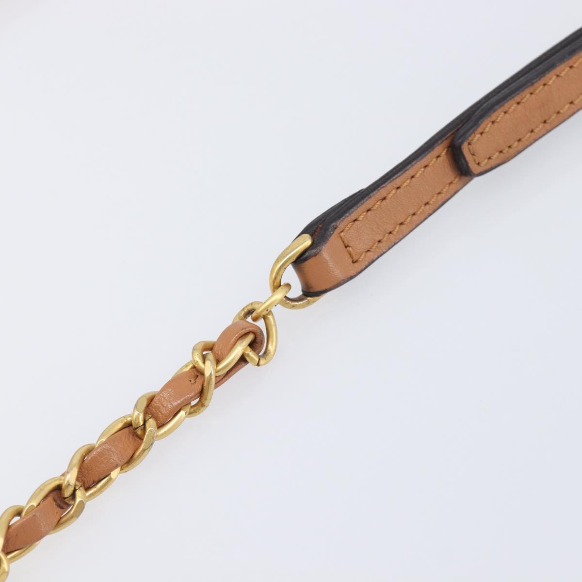 MCM Vicetos Shoulder Bag PVC Leather Brown Gold Tone Auth ka6772A