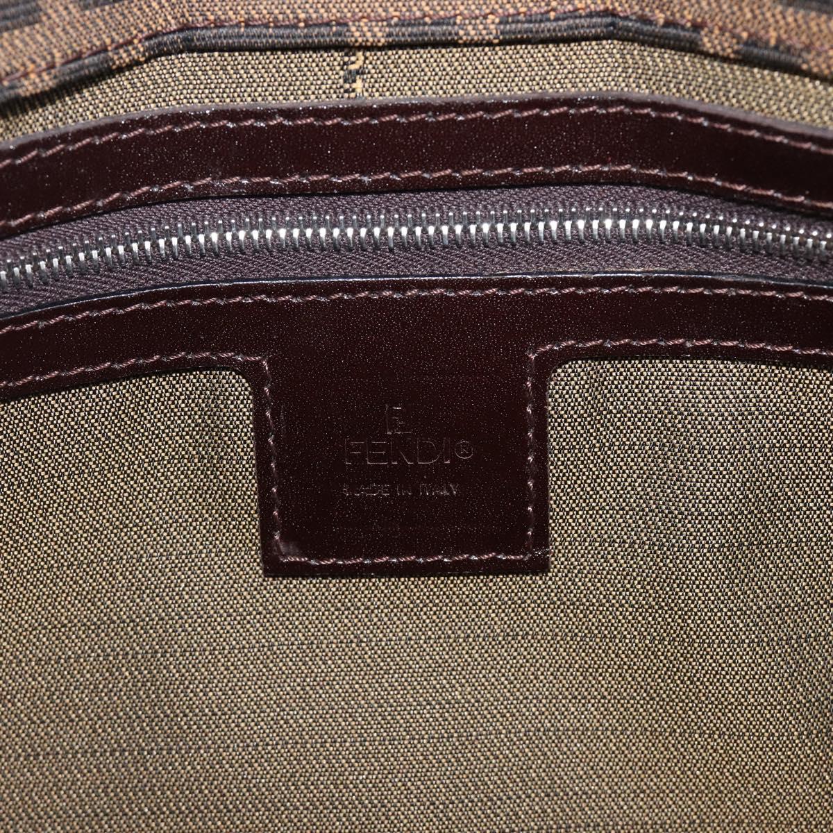 FENDI Zucca Canvas Hand Bag Black Silver Auth ka6776
