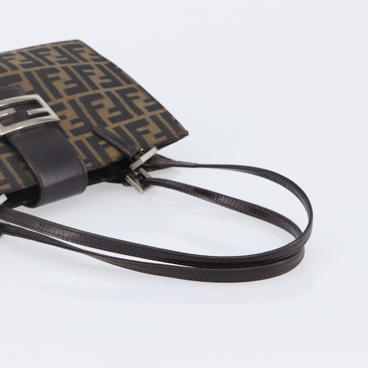 FENDI Zucca Canvas Hand Bag Black Silver Auth ka6776