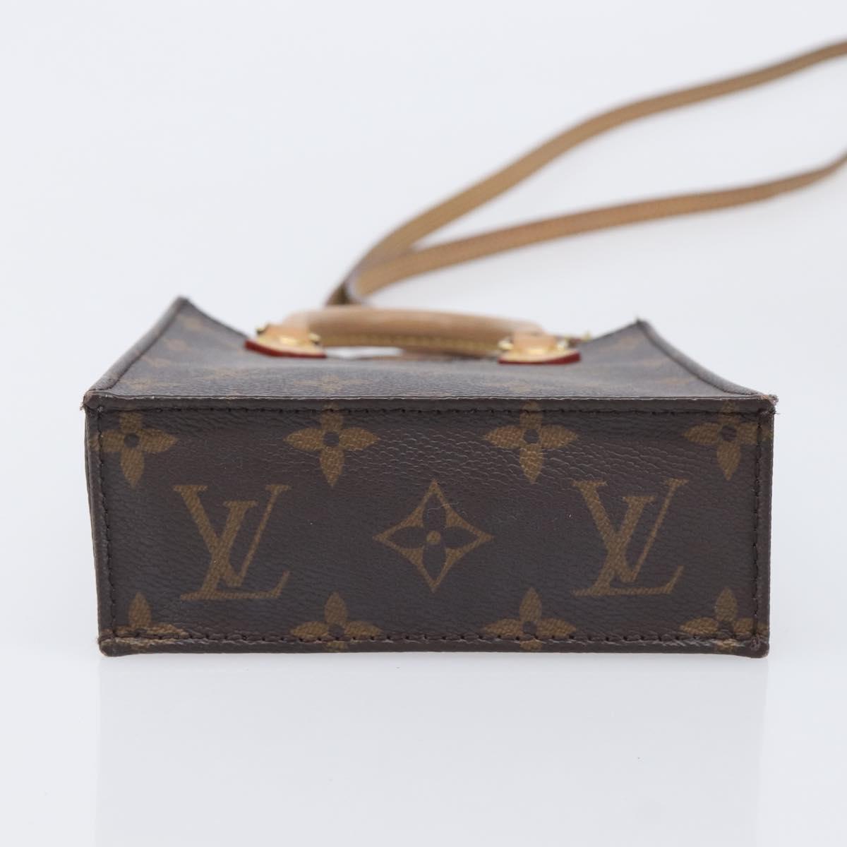 LOUIS VUITTON Monogram Petit Sac Plat Hand Bag M81295 LV Auth ka6777