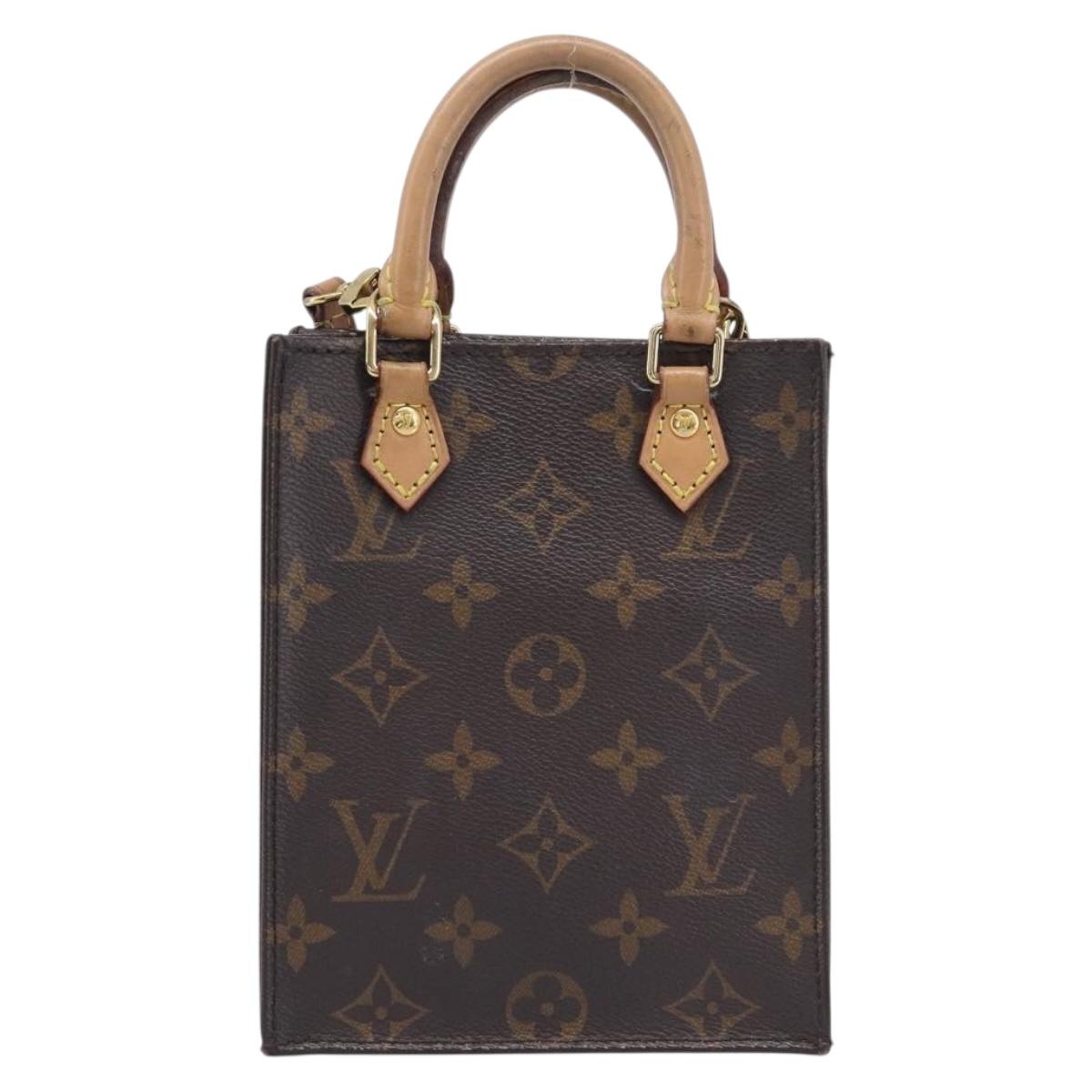 LOUIS VUITTON Monogram Petit Sac Plat Hand Bag M81295 LV Auth ka6777