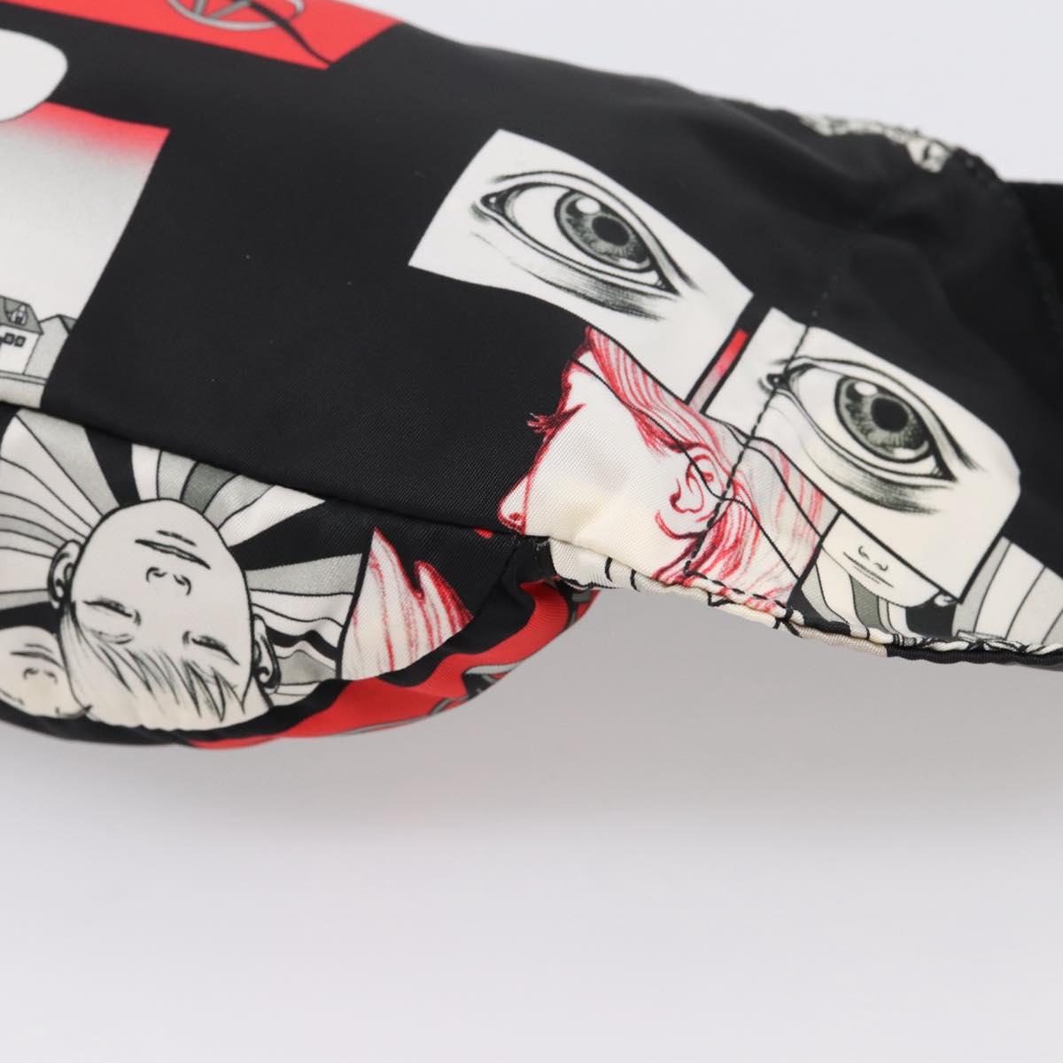 PRADA Waist Bag Nylon Black Silver Auth ka6780M