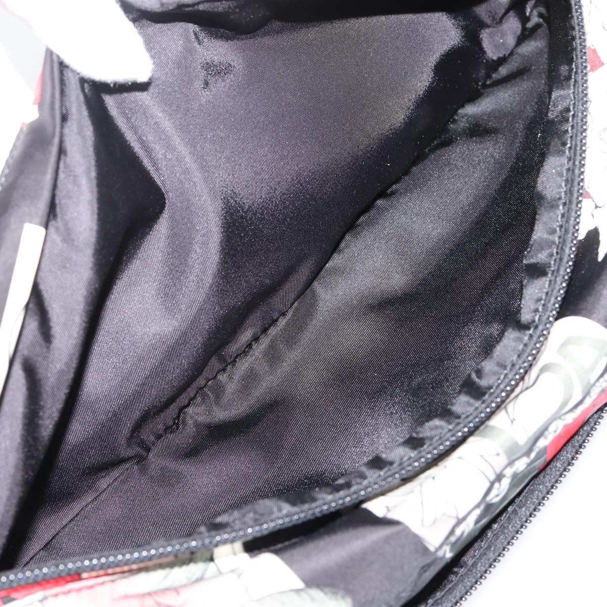 PRADA Waist Bag Nylon Black Silver Auth ka6780M