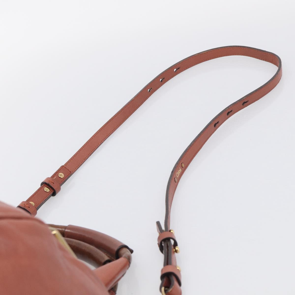 Chloe Etel Hand Bag Leather 2way Pink Gold Auth ka6785A
