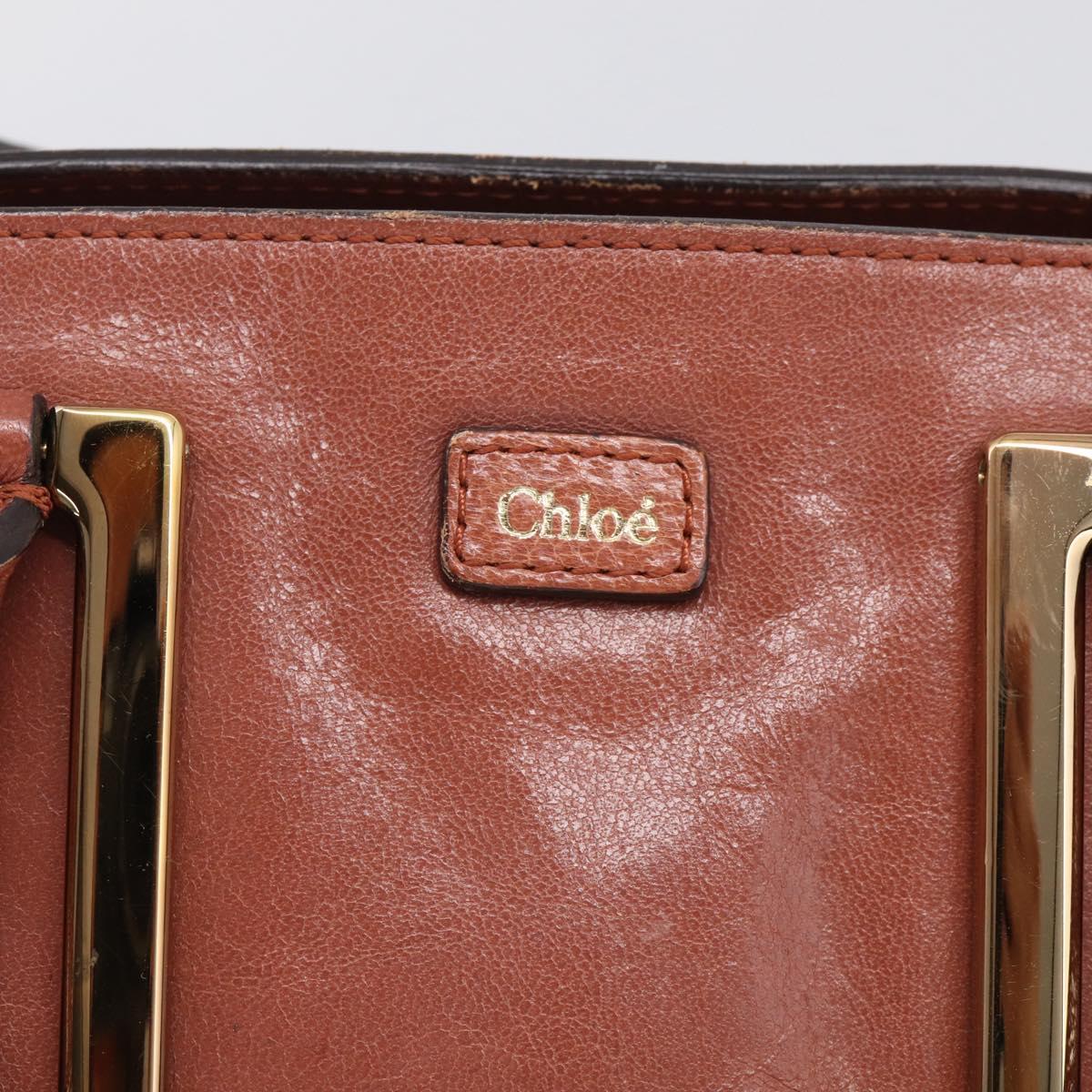 Chloe Etel Hand Bag Leather 2way Pink Gold Auth ka6785A