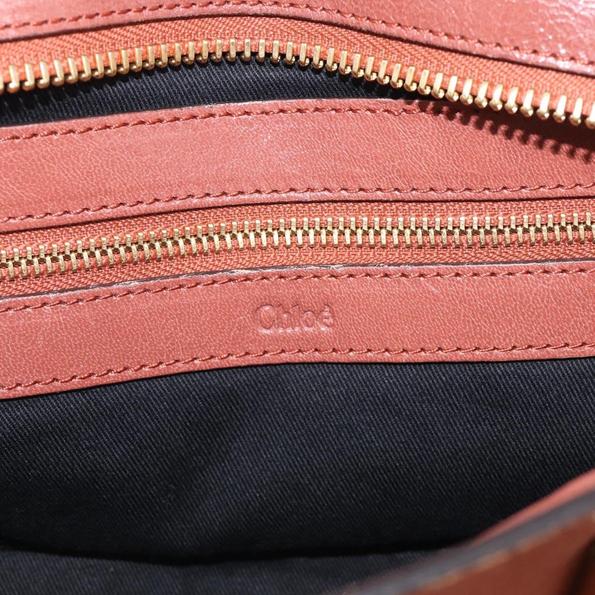 Chloe Etel Hand Bag Leather 2way Pink Gold Auth ka6785A