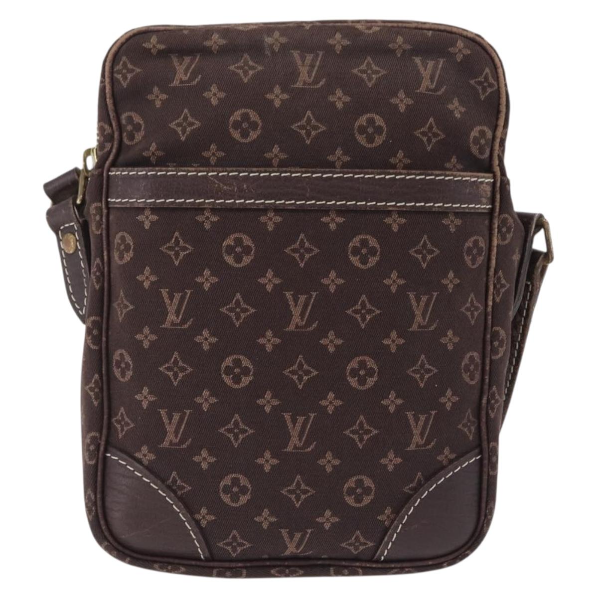 LOUIS VUITTON Monogram Mini Lin Danube Shoulder Bag Ebene M95228 LV Auth ka6789A