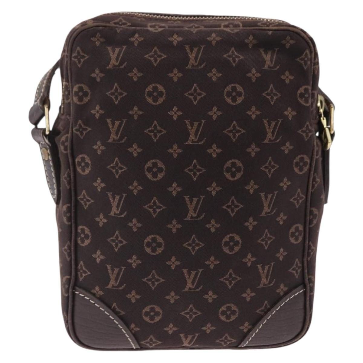 LOUIS VUITTON Monogram Mini Lin Danube Shoulder Bag Ebene M95228 LV Auth ka6789A