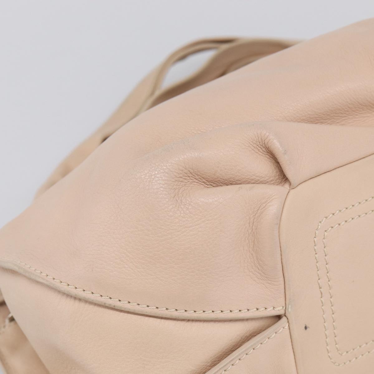 CELINE Bittersweet Tote Bag Leather Beige Silver Auth ka6791A