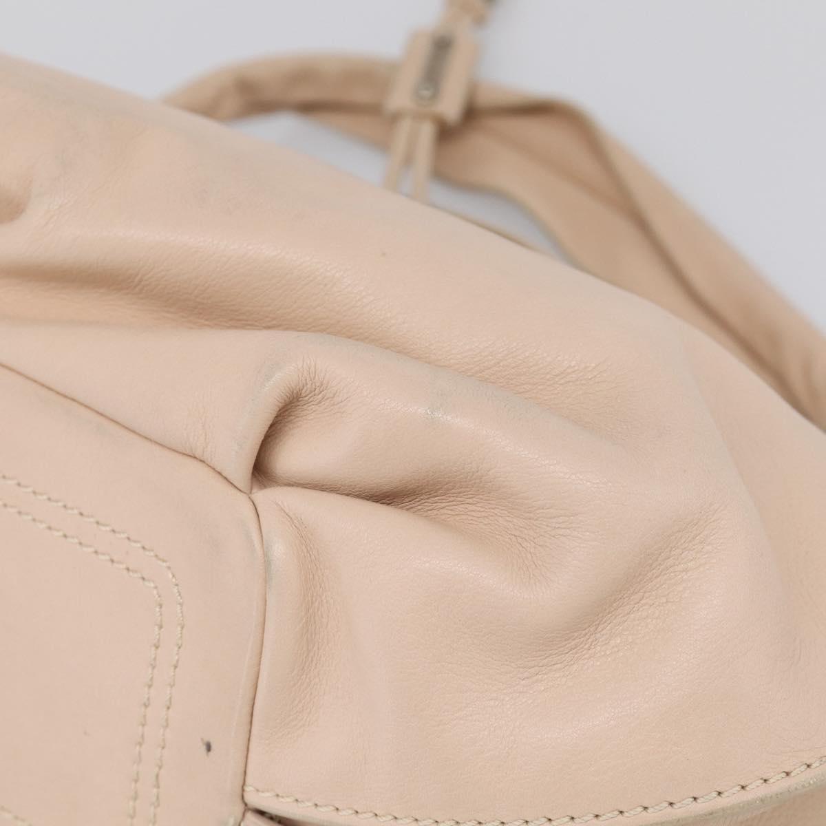 CELINE Bittersweet Tote Bag Leather Beige Silver Auth ka6791A