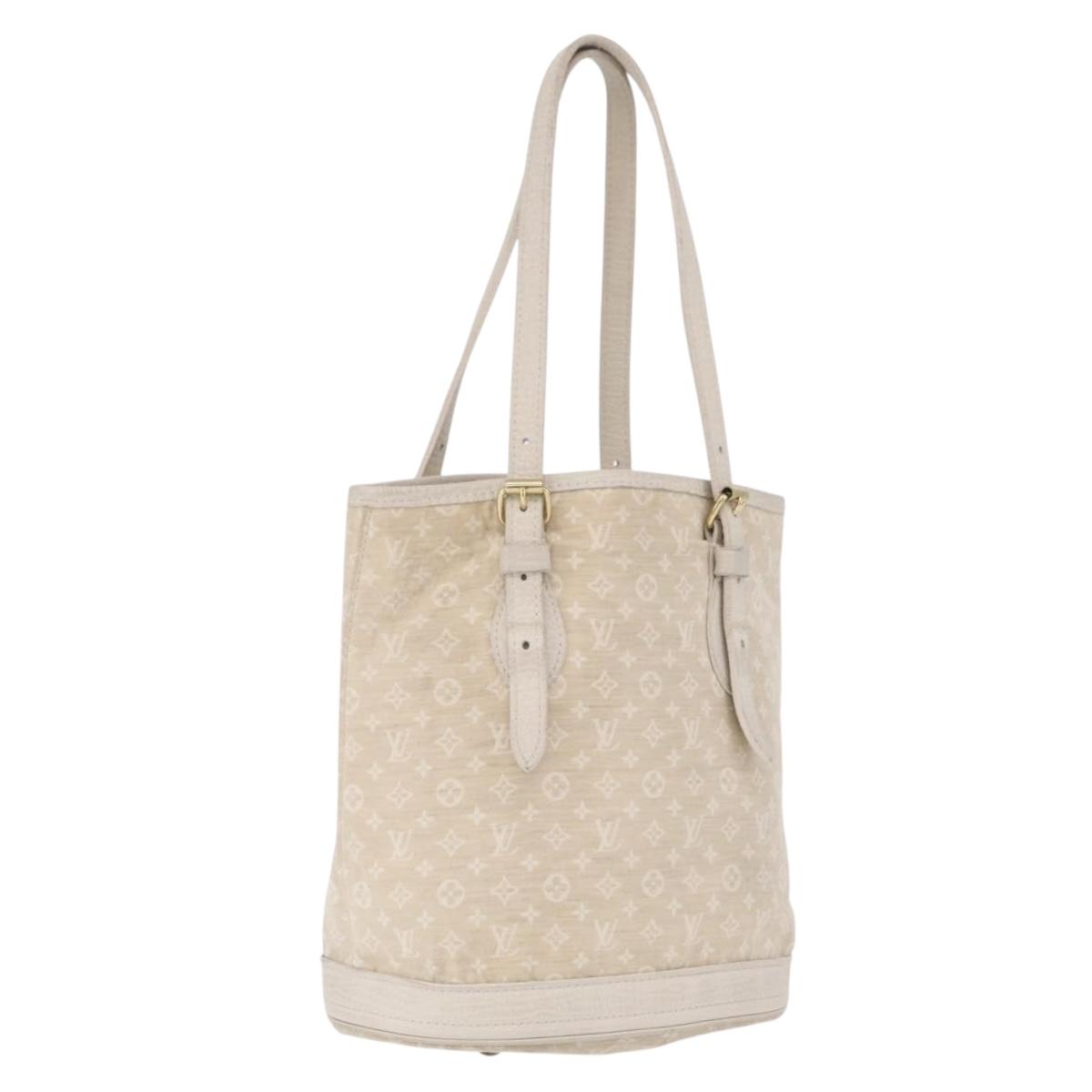 LOUIS VUITTON Monogram Mini Lin Bucket PM Shoulder Bag Dunne M95316 Auth ka6792