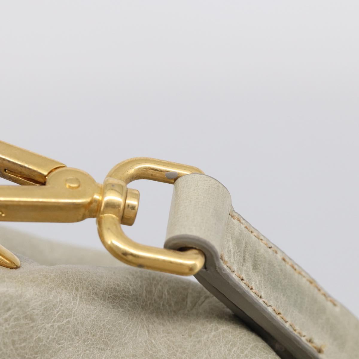 PRADA Hand Bag Leather 2way Beige Gold Auth ka6793A